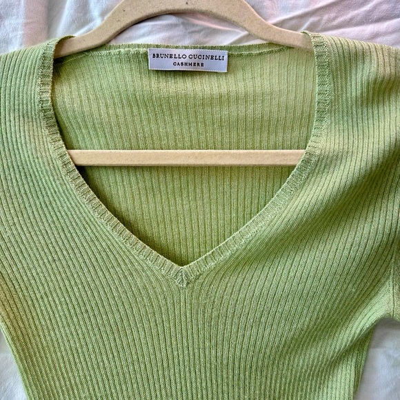 Bruno Cucinelli light spring green cashmere - Picture 3 of 5